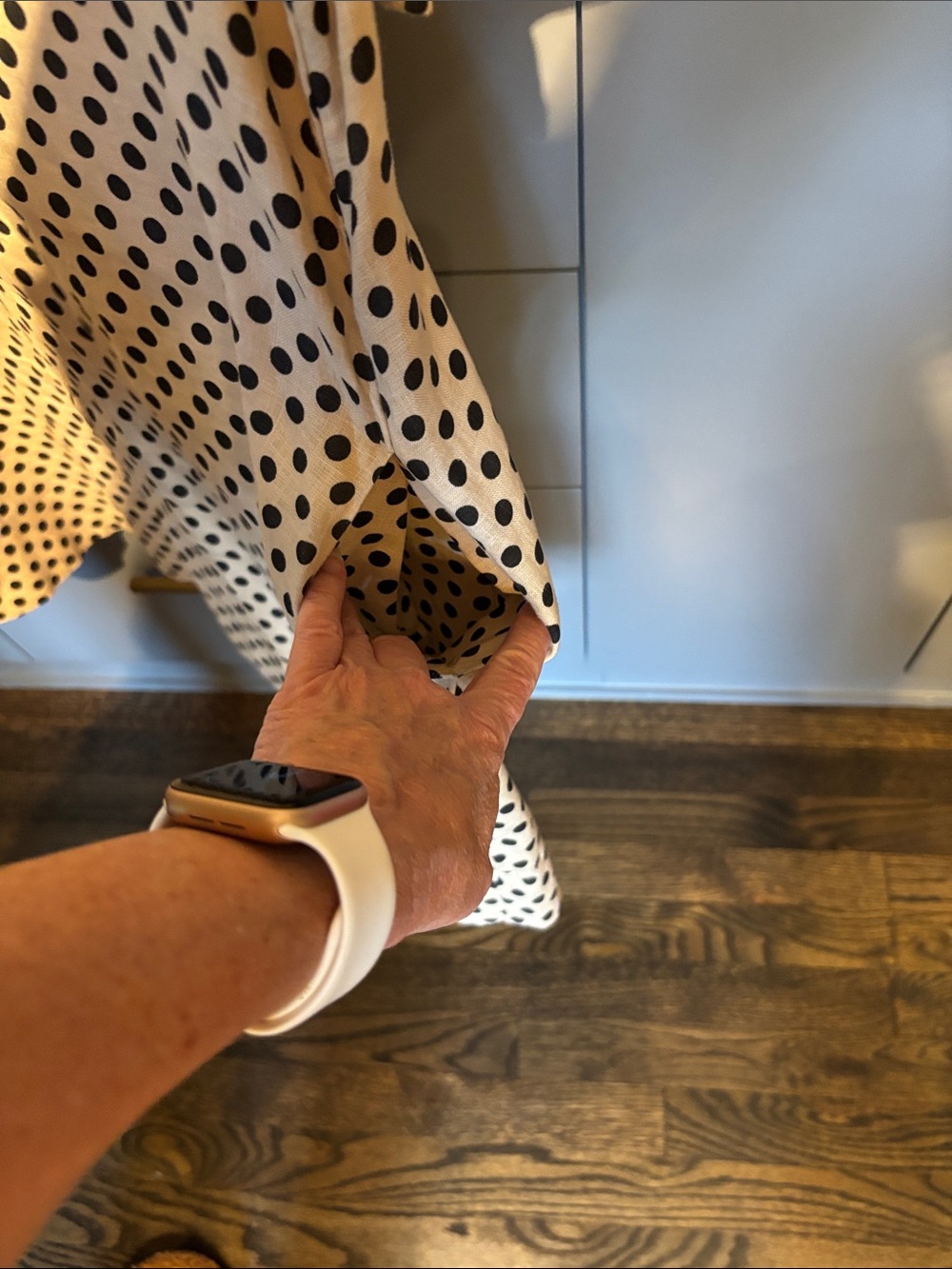 J. Crew Cream and Black Polka Dot Short Sleeve Collared Dress - Picture 3 of 5